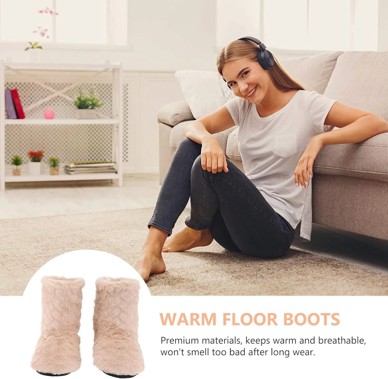 1 Pair warm floor boots home shoes Womens Winter Slippers Warm boots Fashion Ankle Boots cozy boots anti skid boots women socks Home Floor Shoes Miss floor socks keep warm