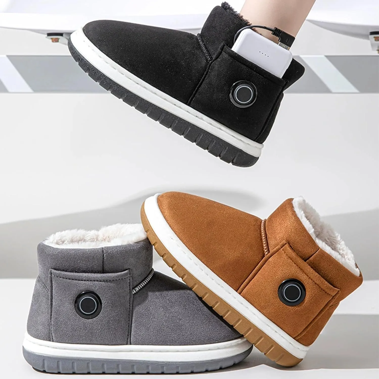 2025 New Heated Boots, Foot Warmer Women Shoes, Non-Slip Winter Snow Boots With 5000mAh Rechargeable Battery Electric Slippers, Unisex