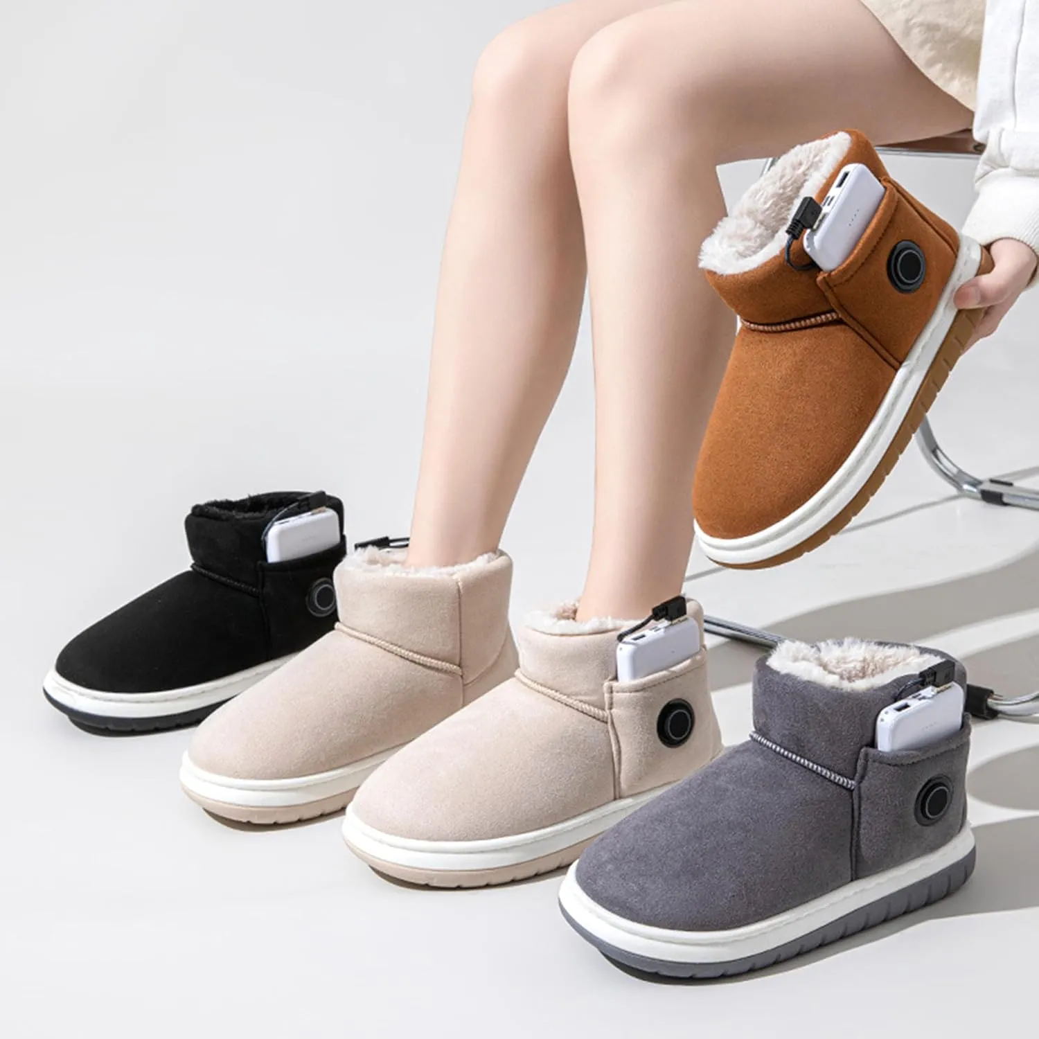 2025 New Heated Boots, Foot Warmer Women Shoes, Non-Slip Winter Snow Boots With 5000mAh Rechargeable Battery Electric Slippers, Unisex
