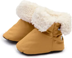 7AM Enfant Benji Baby Booties - Water Repellent Baby Shoes for Girls & Boys, Sherpa Lining Winter Baby Anti-Slip Sole Boots