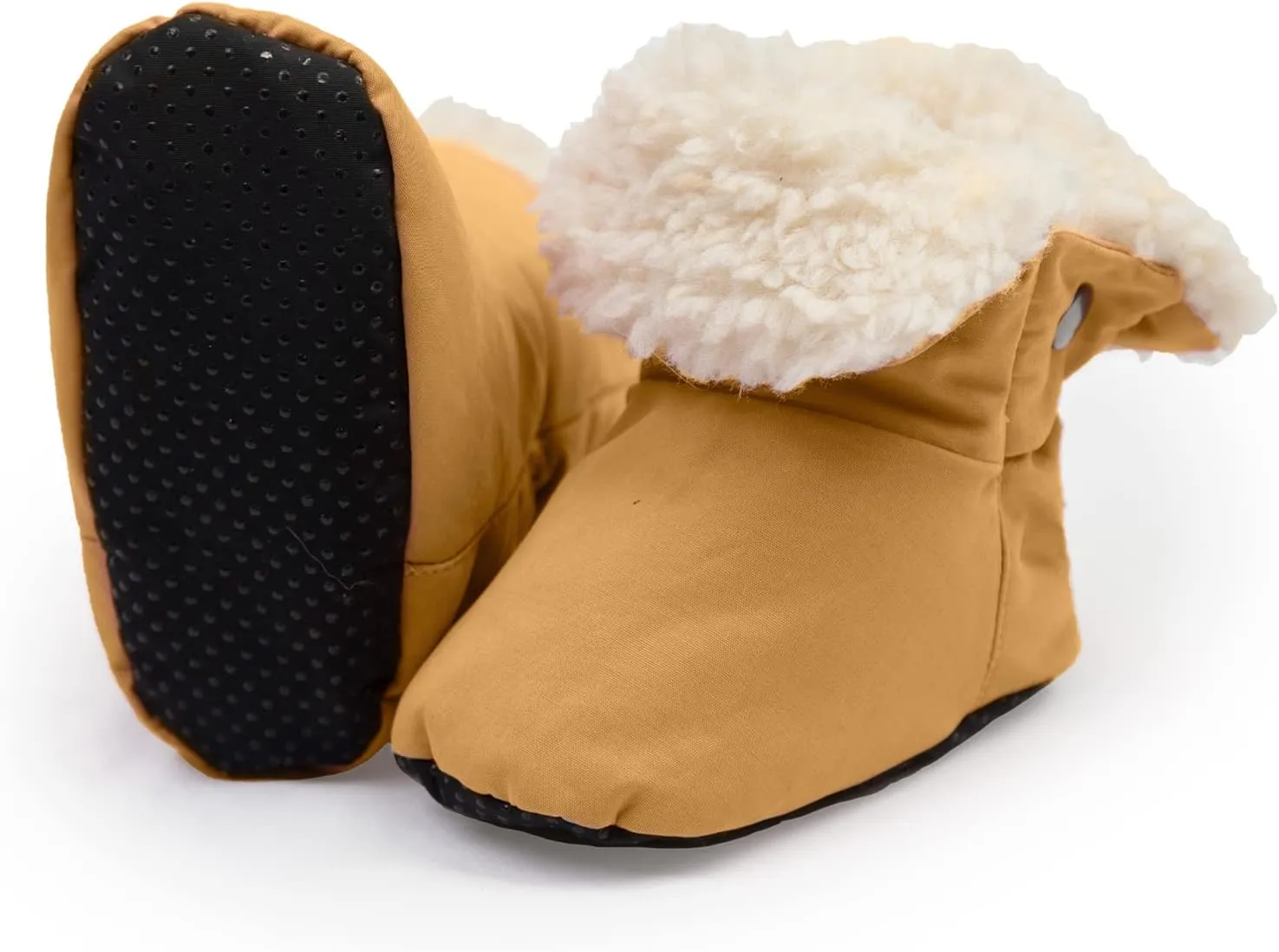 7AM Enfant Benji Baby Booties - Water Repellent Baby Shoes for Girls & Boys, Sherpa Lining Winter Baby Anti-Slip Sole Boots