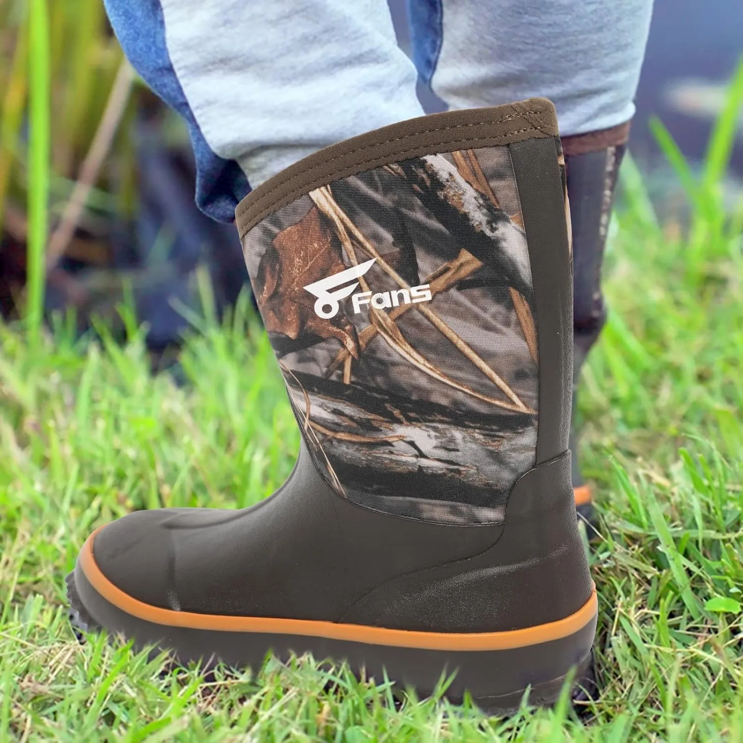 8 Fans Kids Neoprene Boots,Waterproof Neoprene Hunting & Fishing Camo Muck Mud Boots