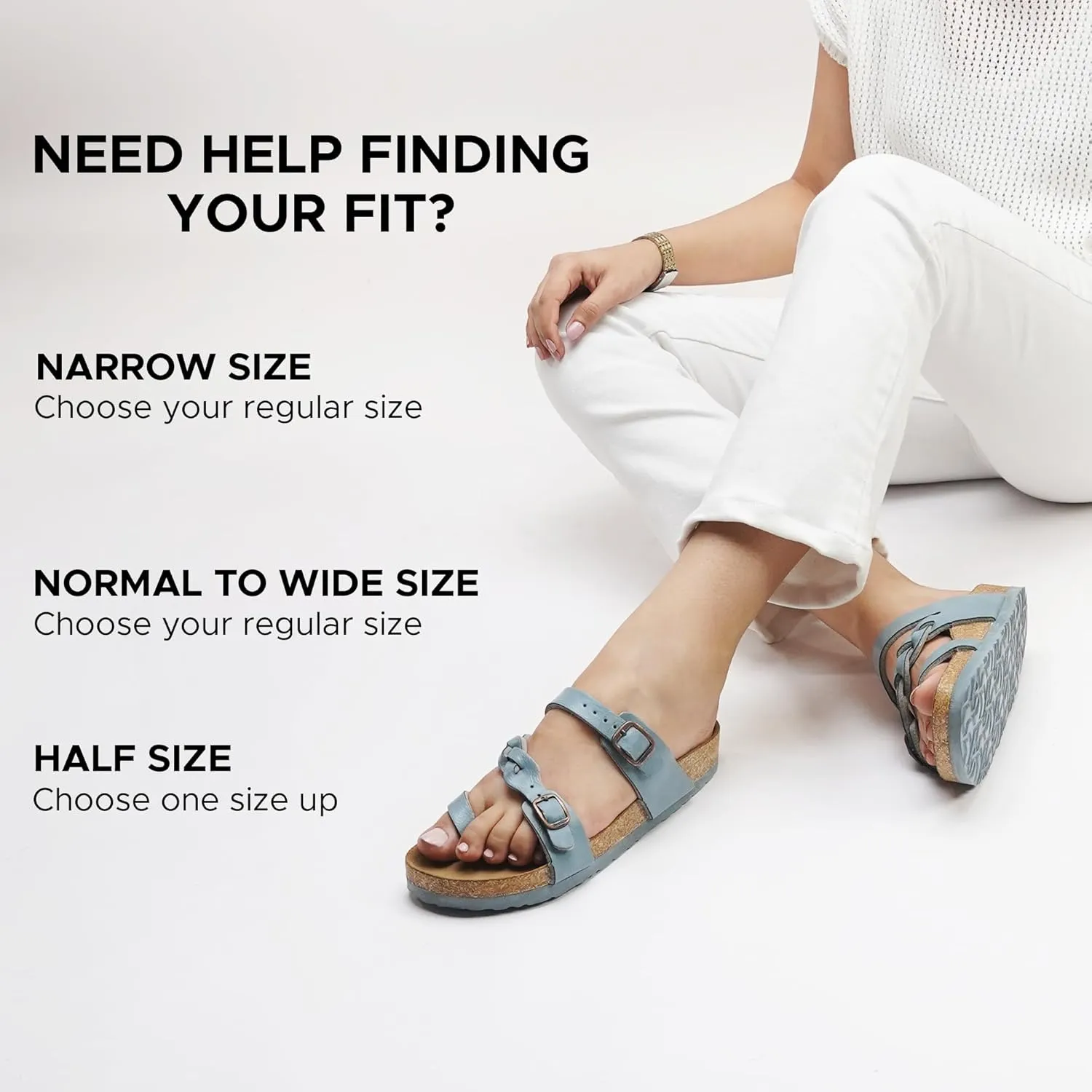 AEROTHOTIC Comfy Memory Foam Cork Sandals for Women Cute Dressy Adjustable Strappy Split Toe Slip On Vacation Essentials Women Footwear Open Toe Arch Support Slides