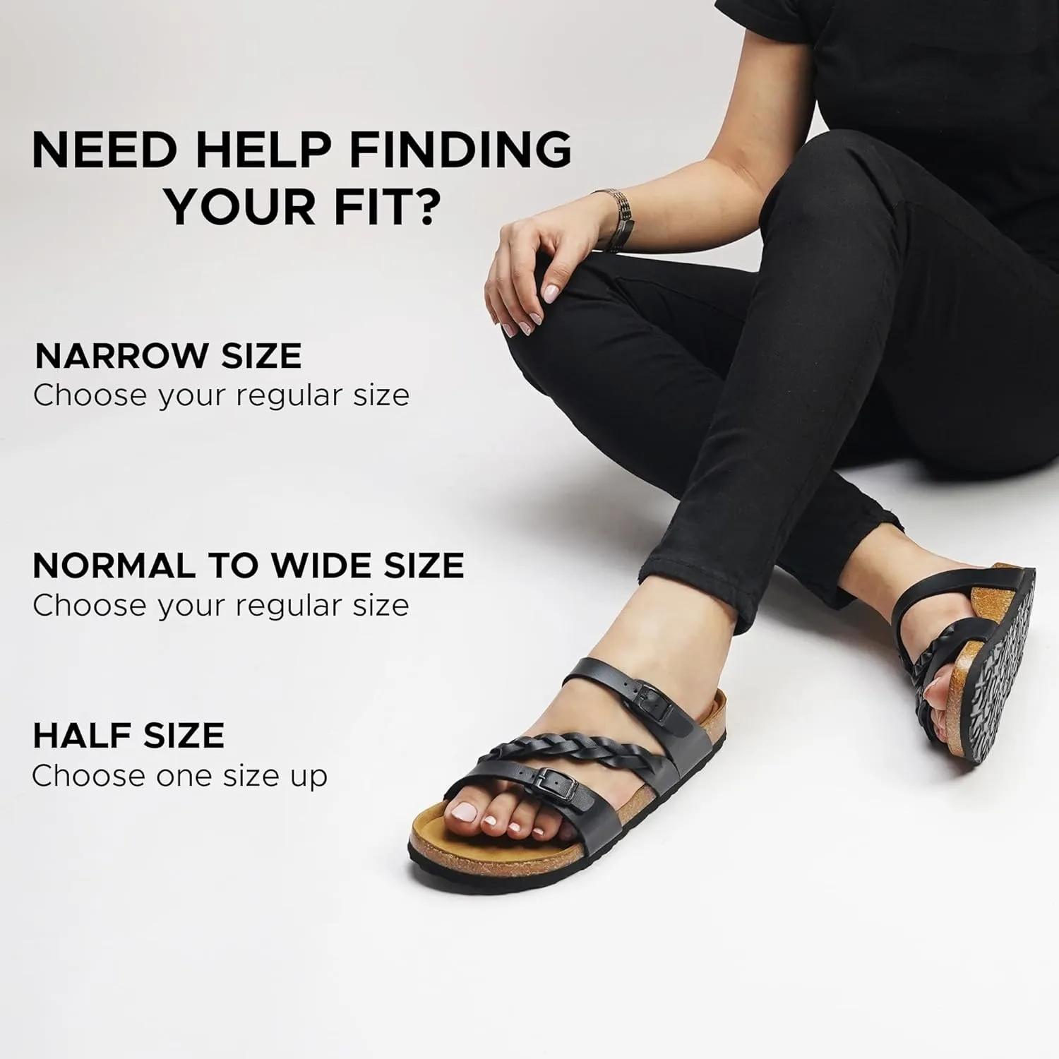 AEROTHOTIC Comfy Memory Foam Cork Sandals for Women Cute Dressy Adjustable Strappy Split Toe Slip On Vacation Essentials Women Footwear Open Toe Arch Support Slides