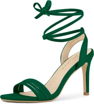 Allegra K Women's Lace Up Strappy Heels Stiletto High Heels Sandals