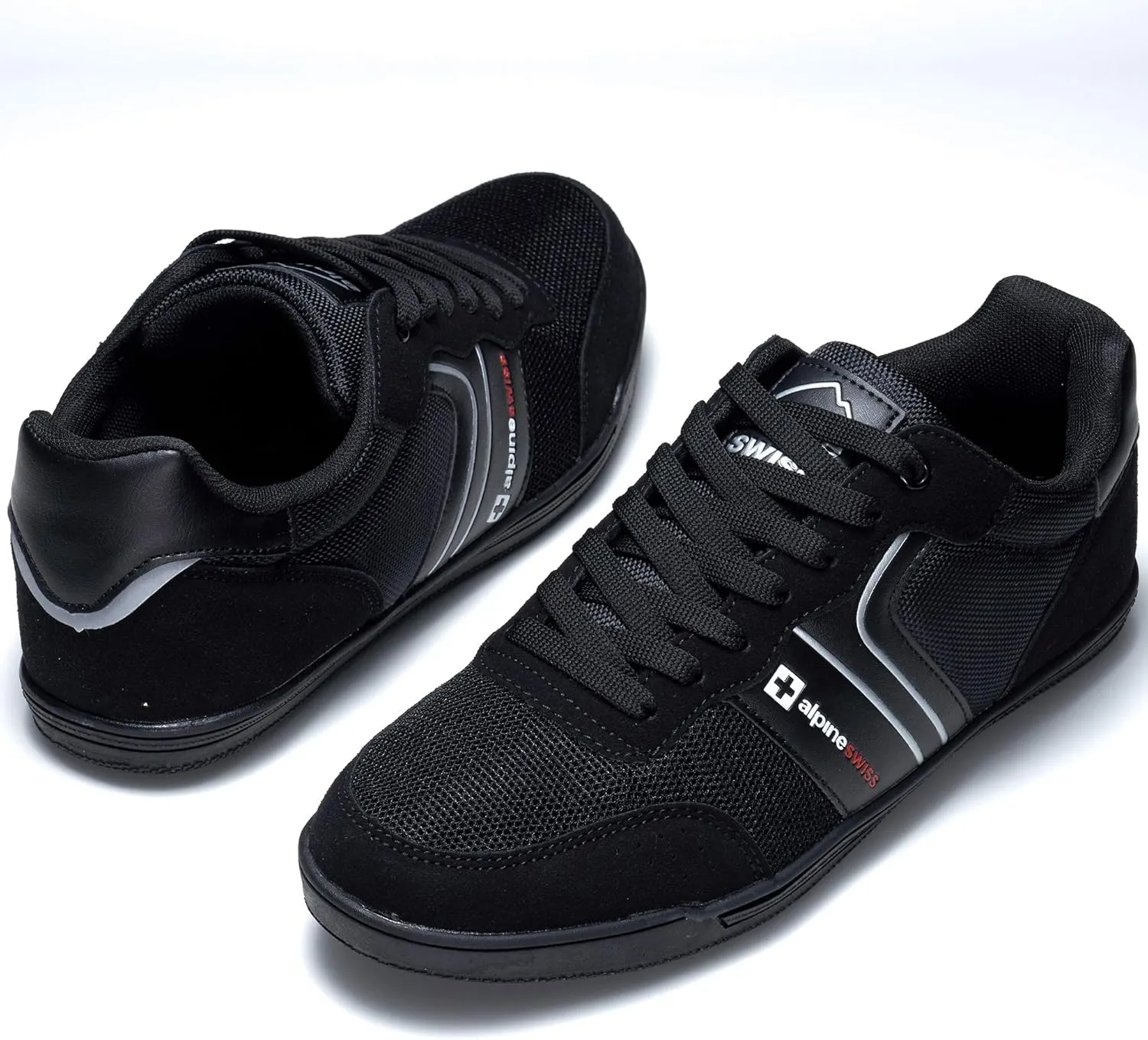 Alpine Swiss Liam Mens Fashion Sneakers Suede Trim Low Top Lace Up Tennis Shoes