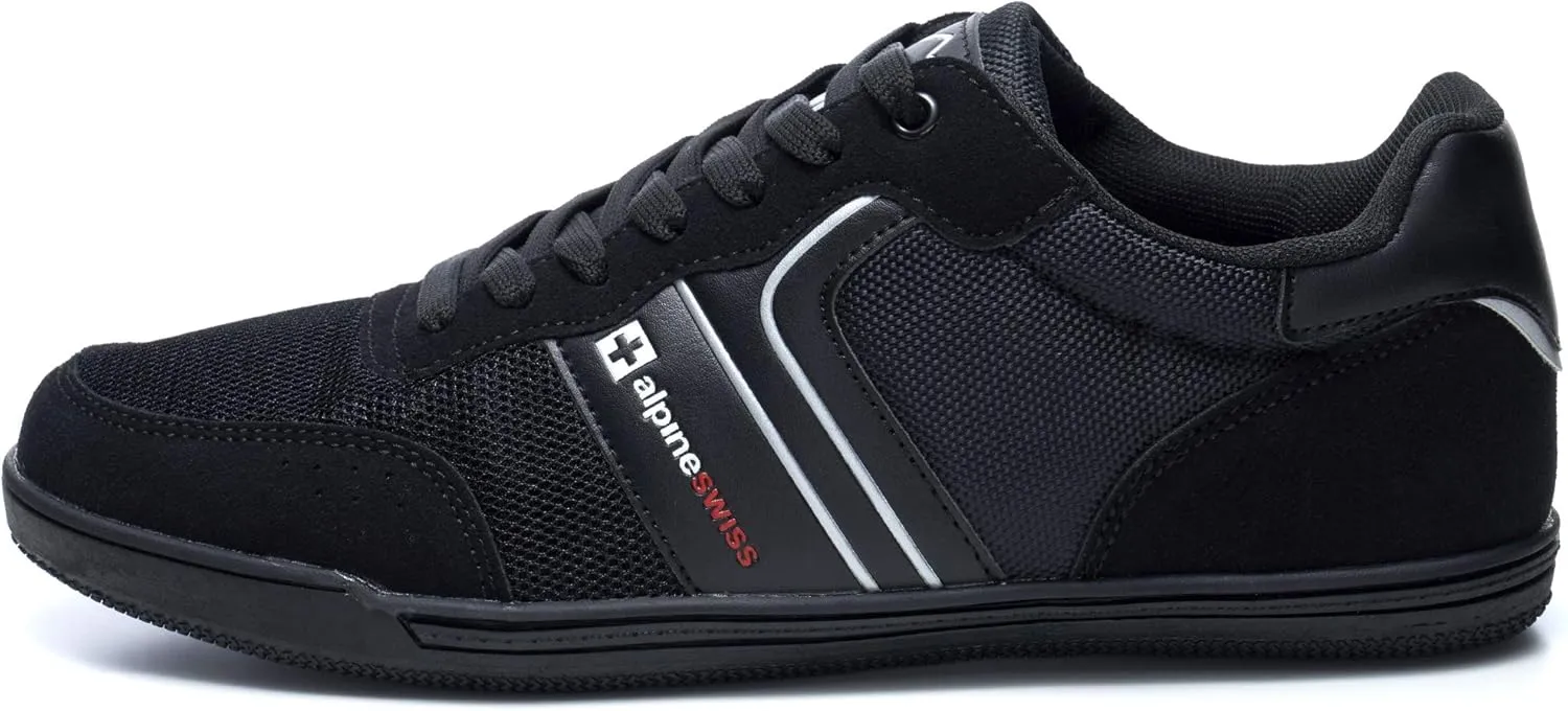 Alpine Swiss Liam Mens Fashion Sneakers Suede Trim Low Top Lace Up Tennis Shoes