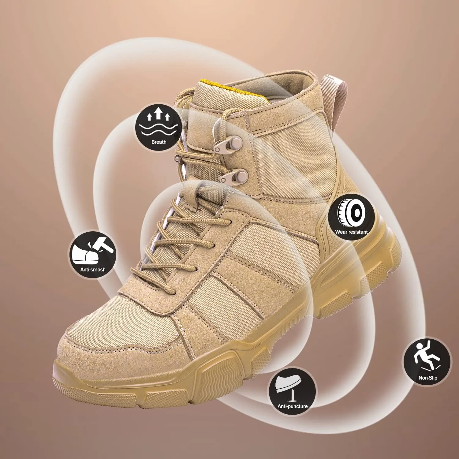 ARCHINSERT Safety Shoes for Men Women Outdoor Protection Steel Toe Shoes Waterproof Non Slip Resistance Construction Boots