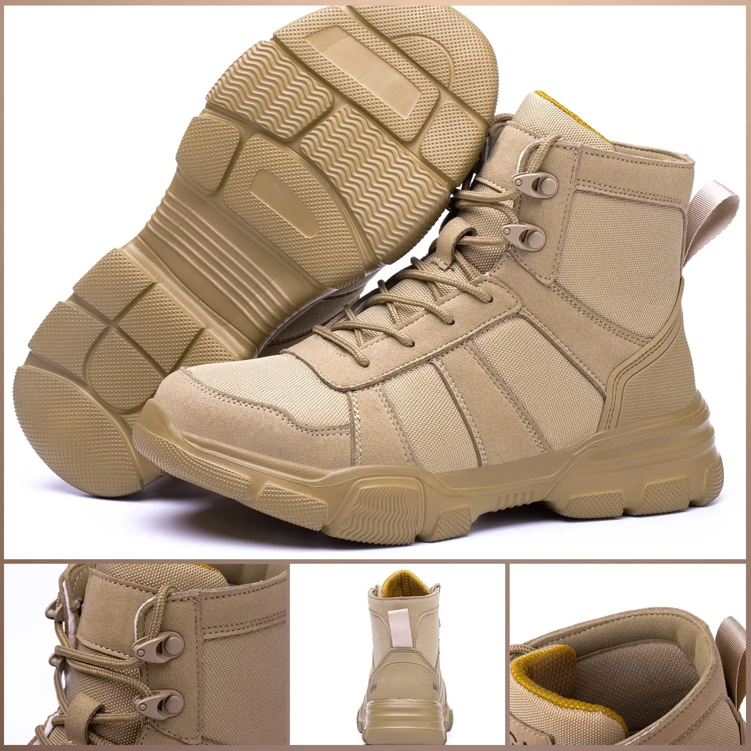 ARCHINSERT Safety Shoes for Men Women Outdoor Protection Steel Toe Shoes Waterproof Non Slip Resistance Construction Boots