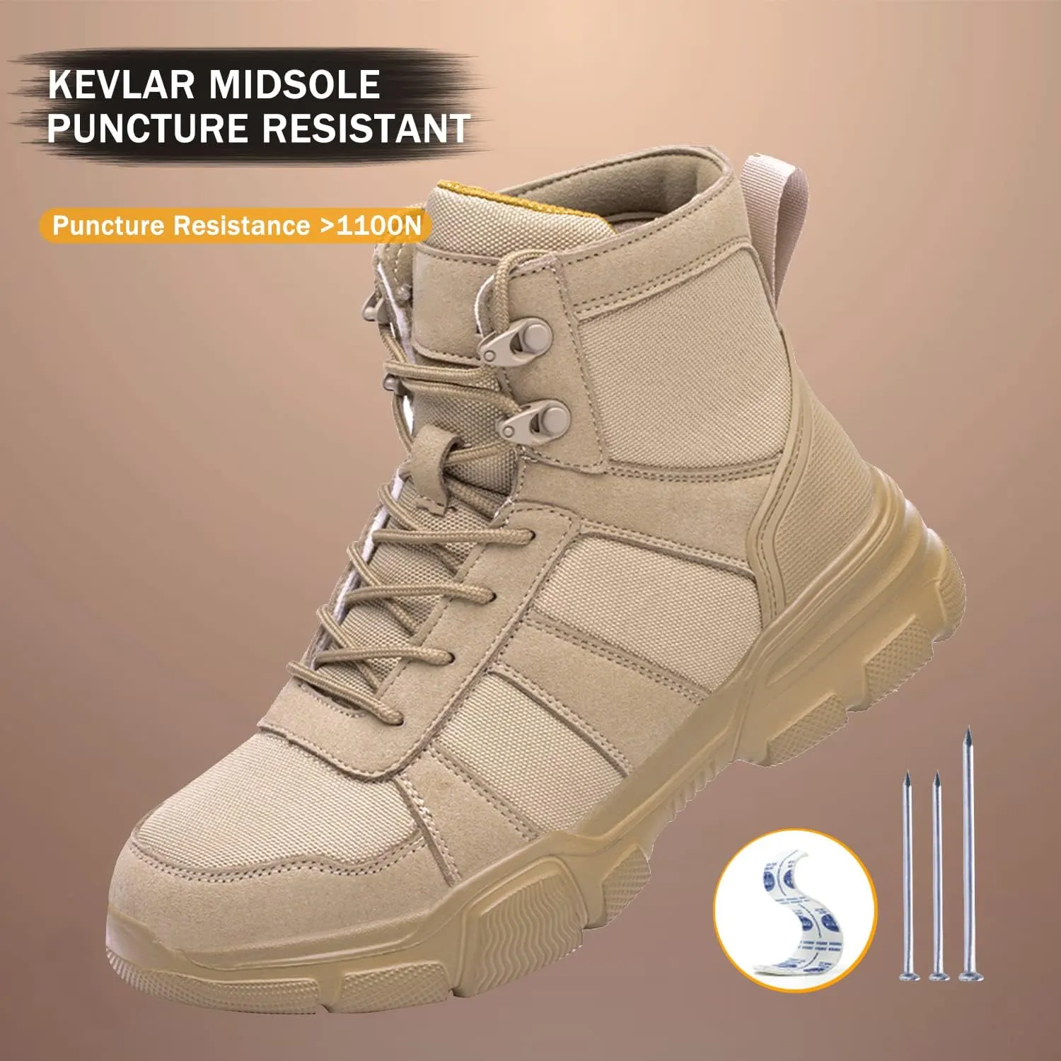 ARCHINSERT Safety Shoes for Men Women Outdoor Protection Steel Toe Shoes Waterproof Non Slip Resistance Construction Boots