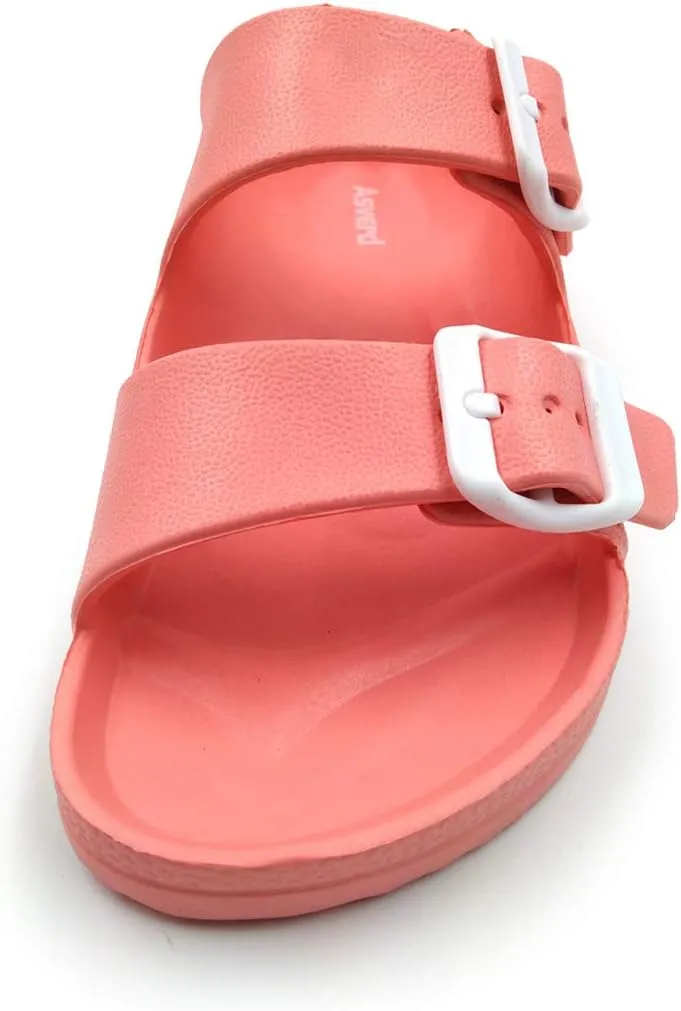 Asverd Kids Double Buckle Adjustable Arch Support Flat Sandals for Boys Girls ASKID068