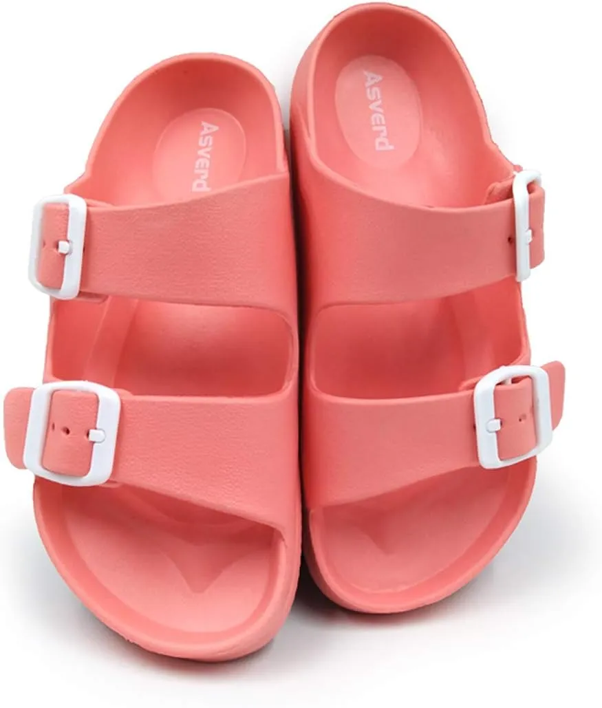 Asverd Kids Double Buckle Adjustable Arch Support Flat Sandals for Boys Girls ASKID068