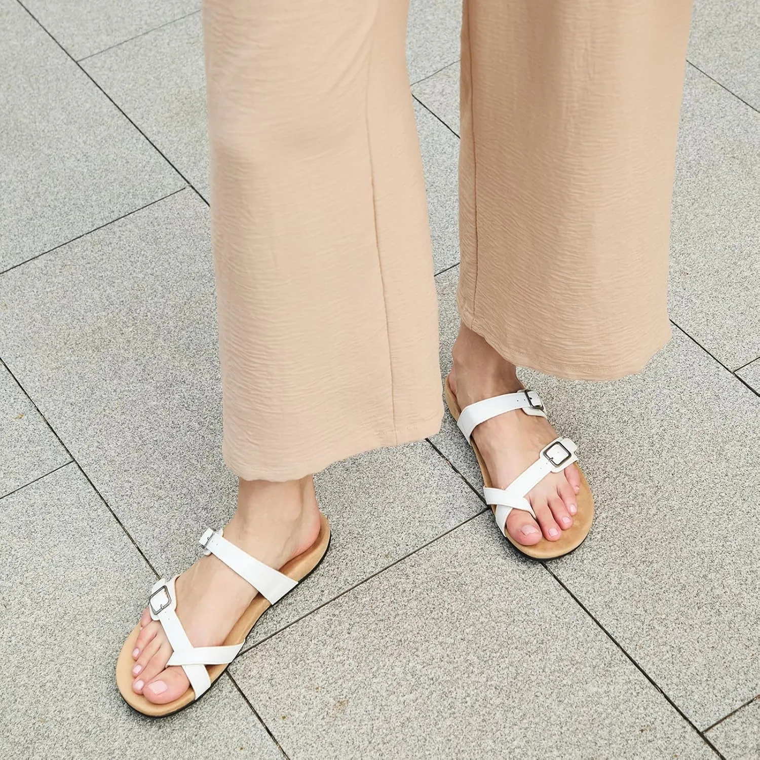 Athlefit Orthopedic Sandals for Women with Arch Support Adjustable Comfort Walking Orthotic Flip Flops