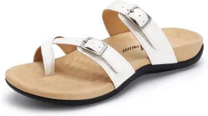 Athlefit Orthopedic Sandals for Women with Arch Support Adjustable Comfort Walking Orthotic Flip Flops