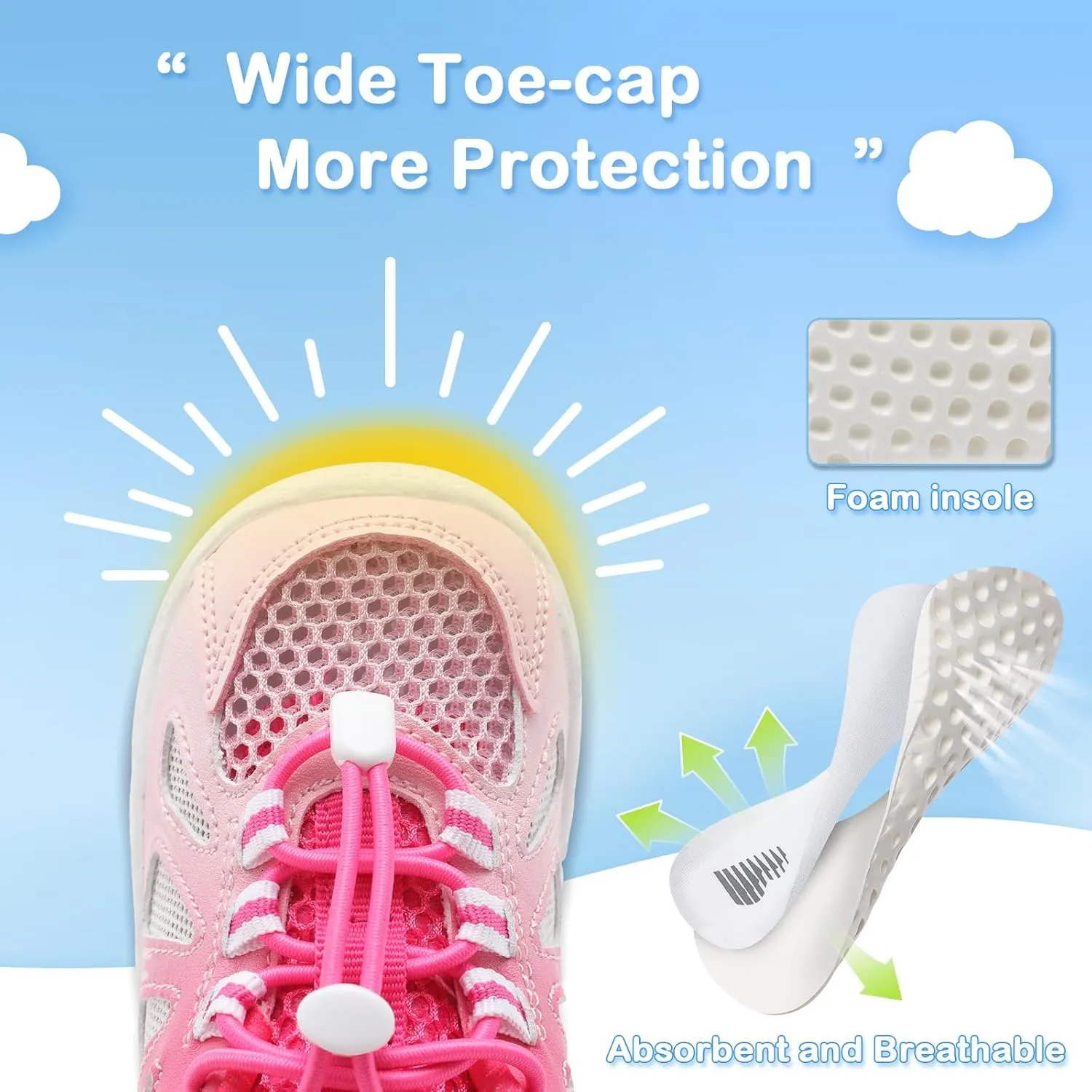 BARERUN Toddler Shoes Boy Girl Sneakers Lightweight Breathable Barefoot Running/Walking Shoes Toddler Tennis Shoes with Adjustable Tightness