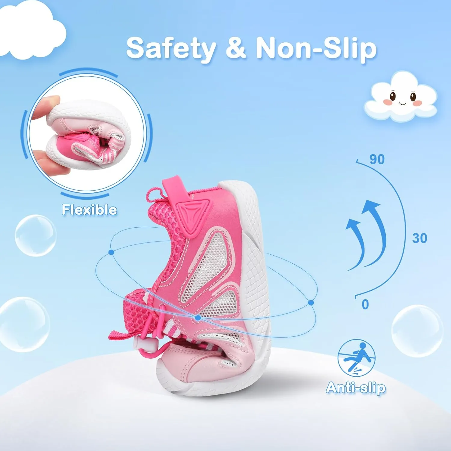 BARERUN Toddler Shoes Boy Girl Sneakers Lightweight Breathable Barefoot Running/Walking Shoes Toddler Tennis Shoes with Adjustable Tightness