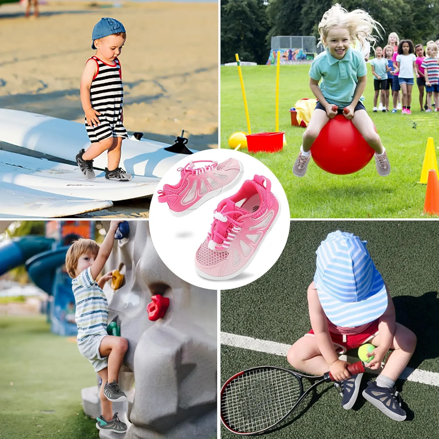 BARERUN Toddler Shoes Boy Girl Sneakers Lightweight Breathable Barefoot Running/Walking Shoes Toddler Tennis Shoes with Adjustable Tightness