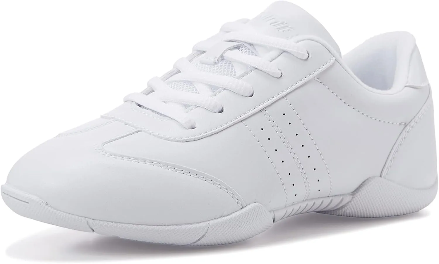 BAXINIER Youth Girls White Cheerleading Dancing Shoes Athletic Training Tennis Walking Breathable Competition Cheer Sneakers