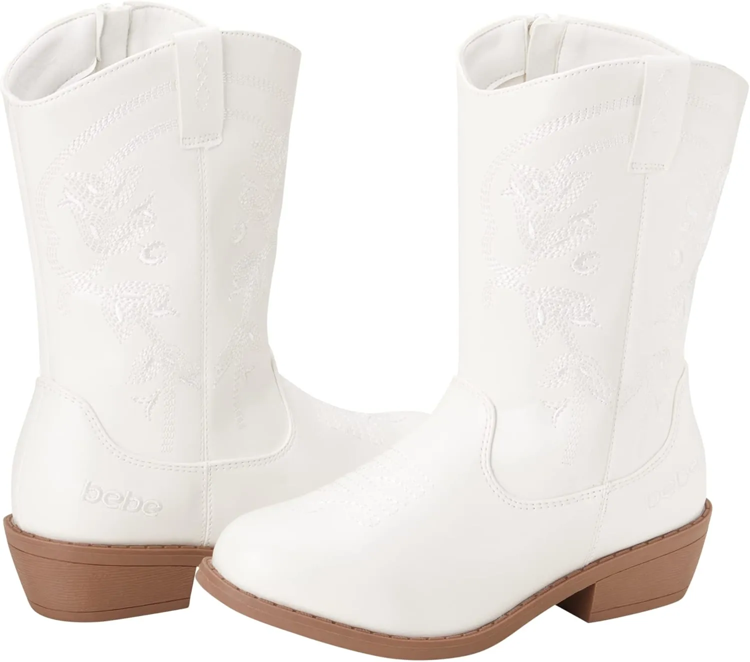 bebe Girls' Cowboy Boots - Classic Western Country Cowgirl Boots - Mid Calf Riding Shoes for Toddlers Little and Big Girls