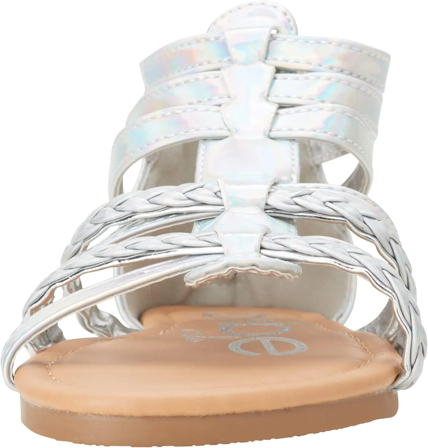 bebe Girls Sandals - Cute Open Toe Braided Strappy Gladiator Summer Sandals, Flower Girl Dress Shoes for Easter Beach Party