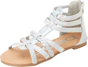 bebe Girls Sandals - Cute Open Toe Braided Strappy Gladiator Summer Sandals, Flower Girl Dress Shoes for Easter Beach Party