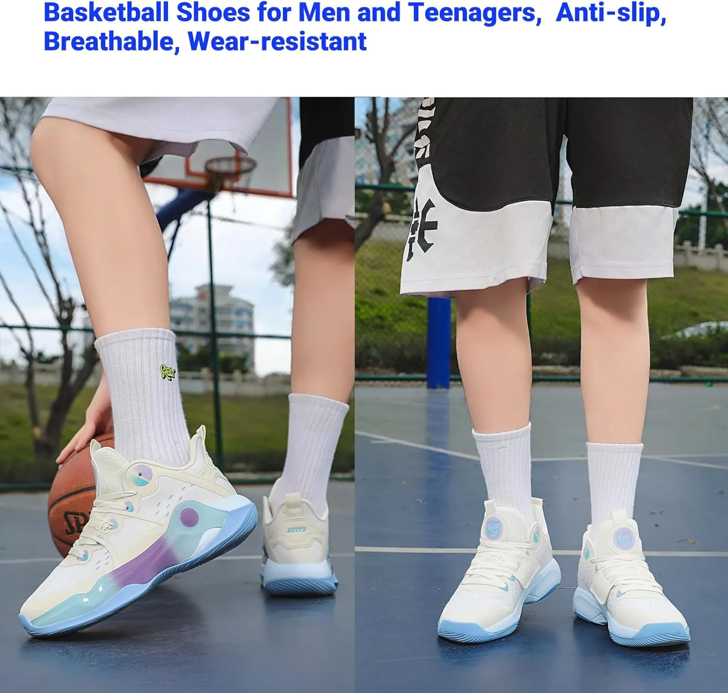 Beita High Upper Basketball Shoes for Men Sneakers Breathable Sports Shoes Anti Slip