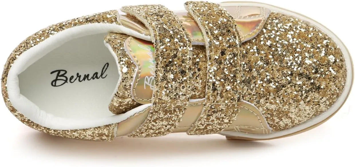 Bernal Girls & Boys Sparkle Glitter Sequin Sneakers Toddler/Little Kid/Big Kid Slip On School Low Top Walking Shoes Show Gift
