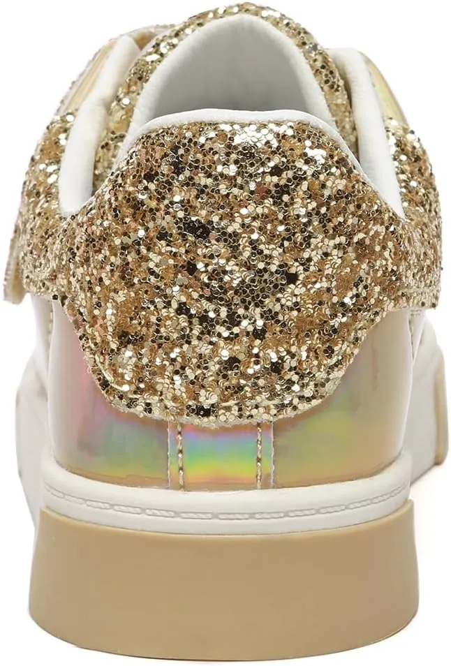 Bernal Girls & Boys Sparkle Glitter Sequin Sneakers Toddler/Little Kid/Big Kid Slip On School Low Top Walking Shoes Show Gift