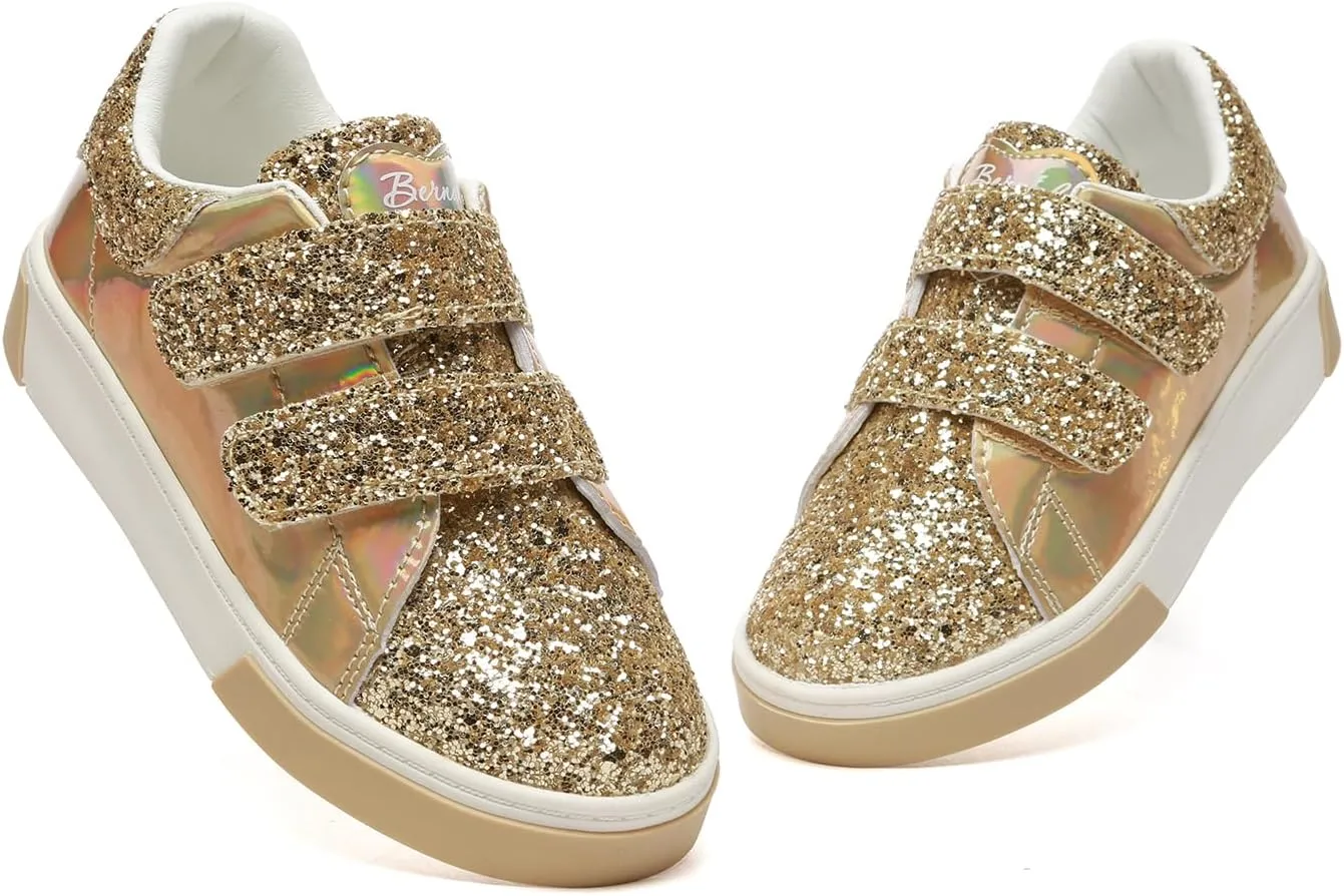 Bernal Girls & Boys Sparkle Glitter Sequin Sneakers Toddler/Little Kid/Big Kid Slip On School Low Top Walking Shoes Show Gift