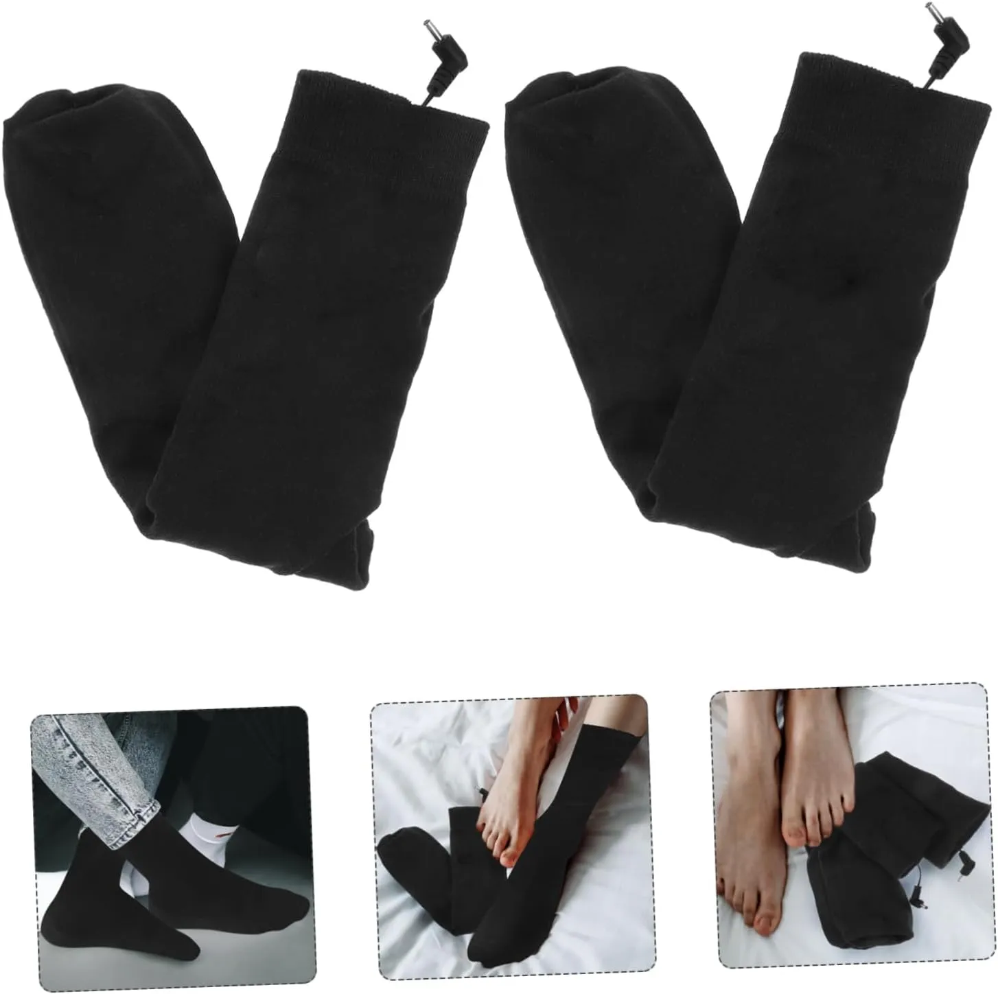 BESPORTBLE 2 Pairs Electric Socks Heated Socks Electric Heating Socks Warm Socks Thick Winter Thermal Socks Safe