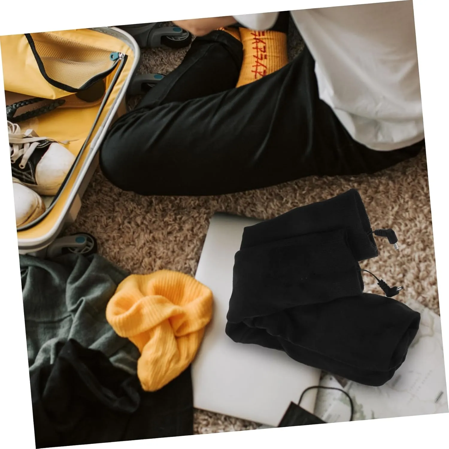 BESPORTBLE 2 Pairs Electric Socks Heated Socks Electric Heating Socks Warm Socks Thick Winter Thermal Socks Safe