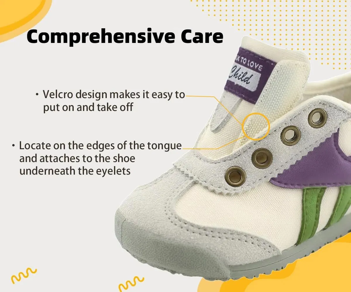 Boys Girls Sneakers Hook-Loop Walking Shoes Lightweight Students Sports Running Shoes for Toddler/Little Kid/Big Kid