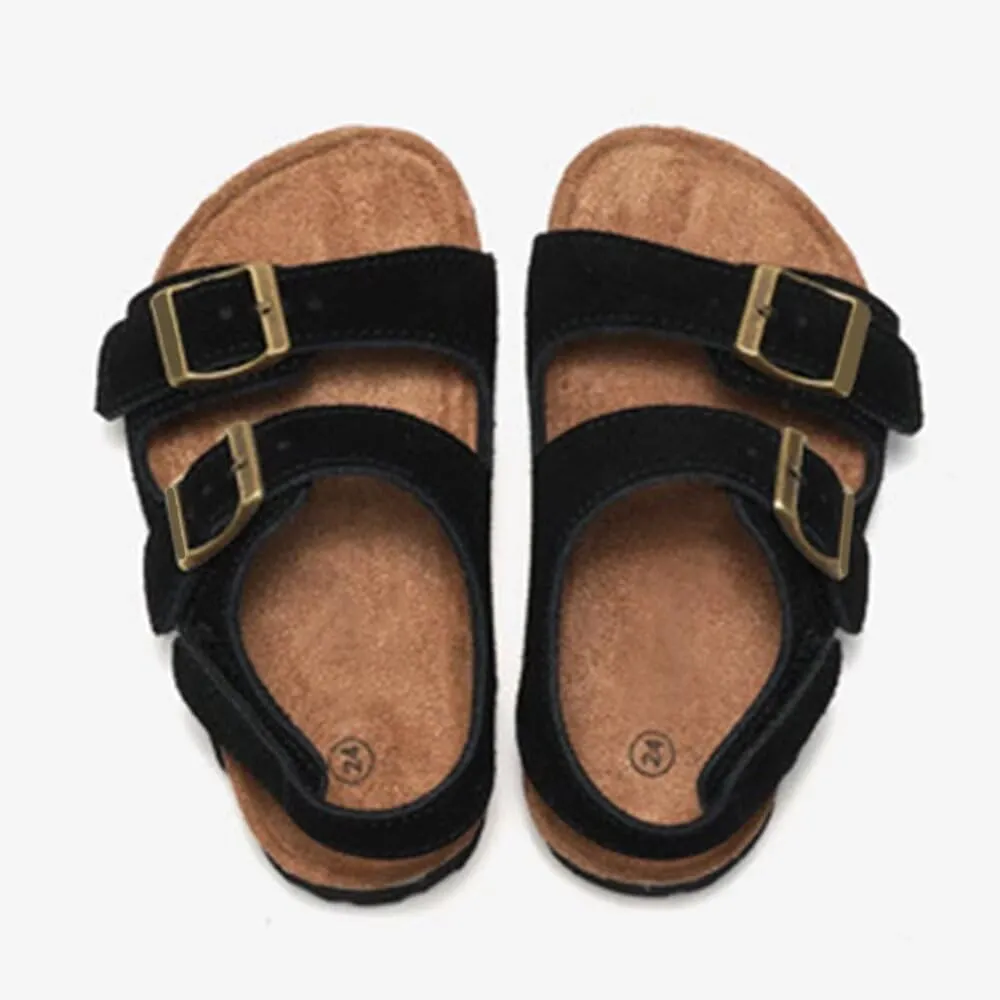 Boys Girls Summer Cork Footbed Slide Sandal, Arch Support Outdoor Sandals with Adjustable Buckle Backstraps for Toddler/Little Kid/Big Kid