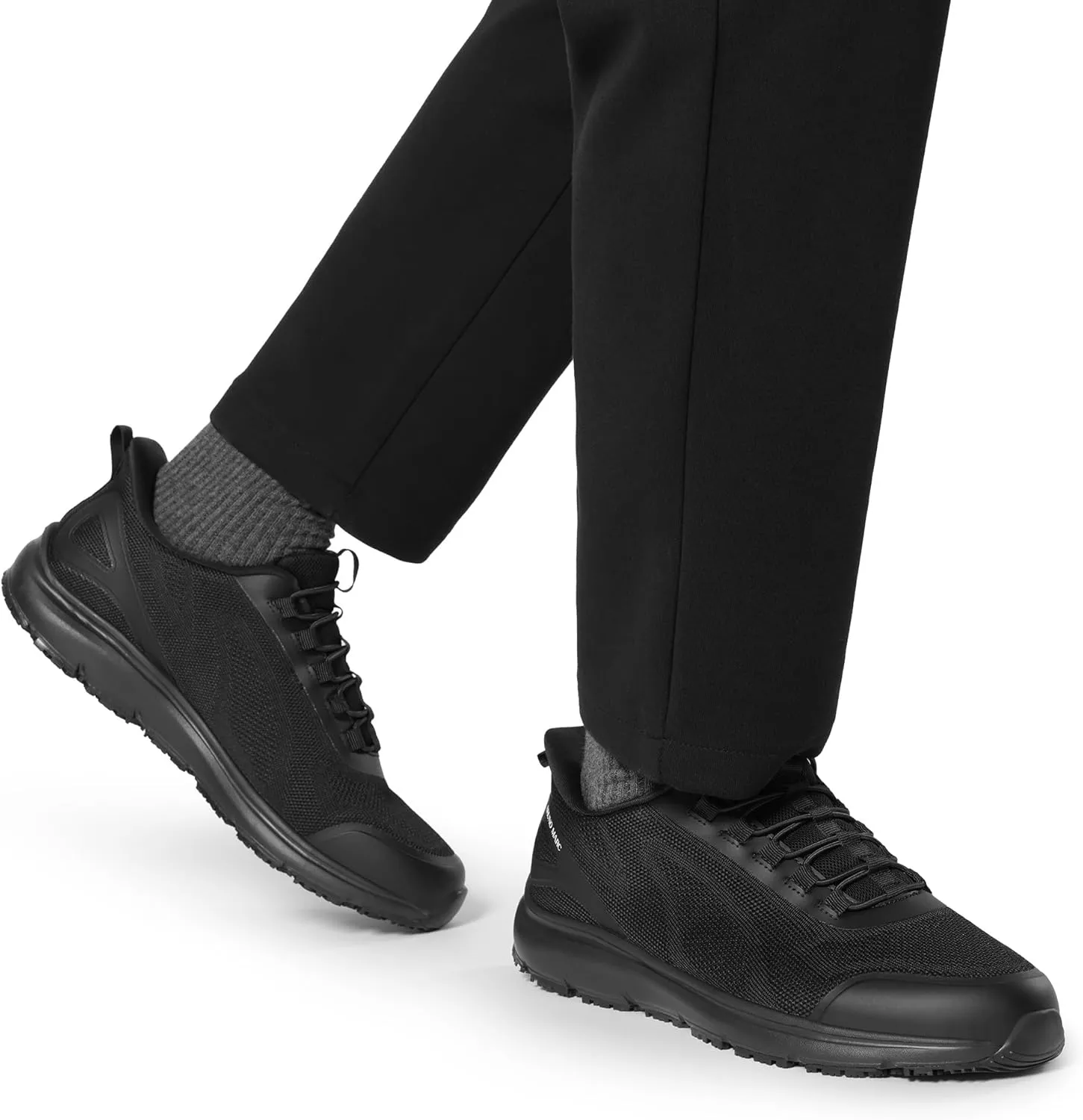 Bruno Marc Men's Hands Free Non Slip Work Shoes, Water Resistance Restaurant Slip on Food Service Sneakers