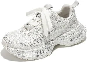 Cape Robbin Johanna Sneakers, Chunky Sneakers Women, Trendy Rhinestone Platform Sneakers, Chunky Black & White Sneakers Women