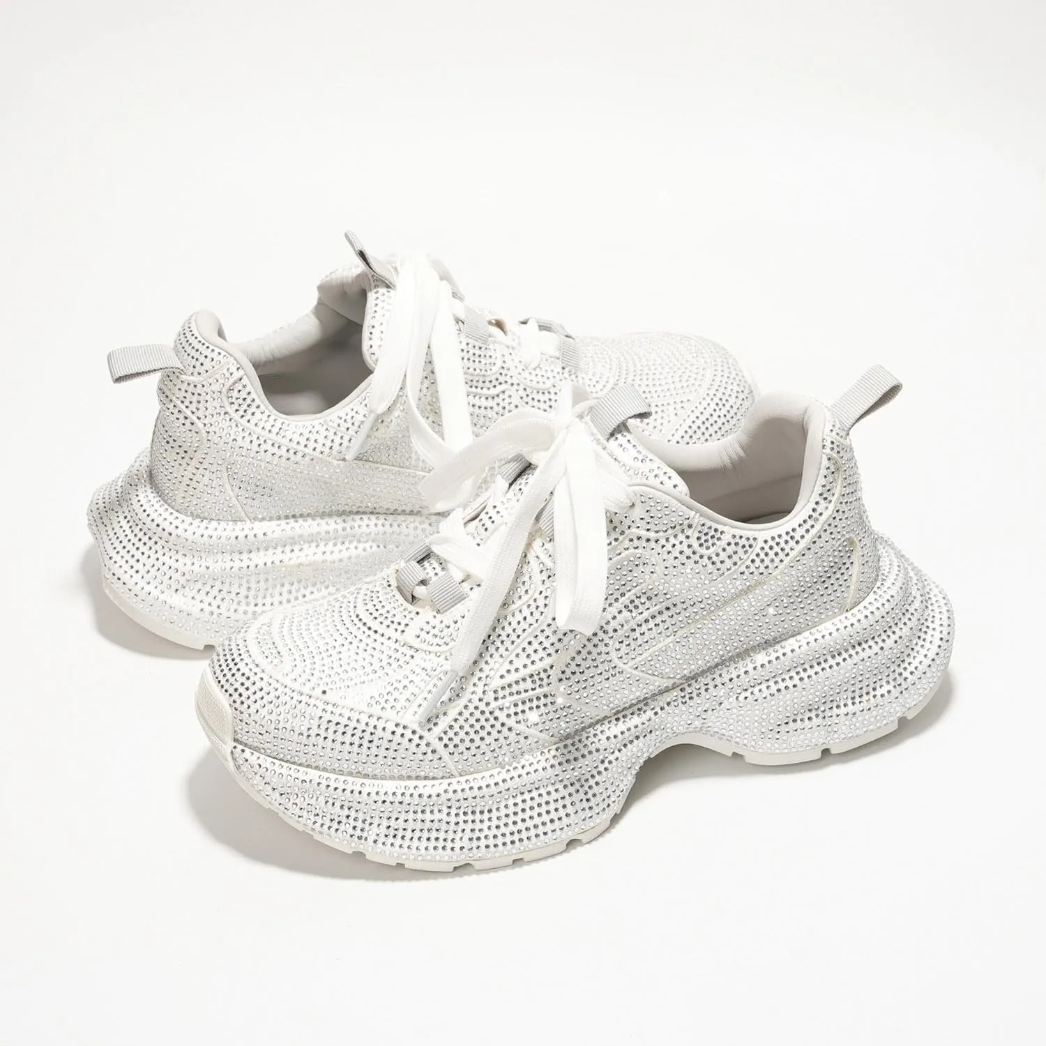 Cape Robbin Johanna Sneakers, Chunky Sneakers Women, Trendy Rhinestone Platform Sneakers, Chunky Black & White Sneakers Women