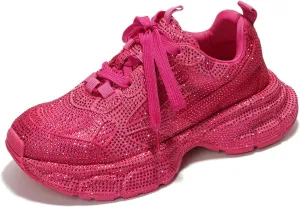 Cape Robbin Johanna Sneakers, Chunky Sneakers Women, Trendy Rhinestone Platform Sneakers, Chunky Black & White Sneakers Women