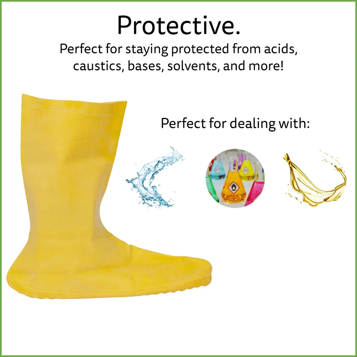 Cordova Unisex Adult Safety Products LBC10L Yellow Natural Rubber Over-Shoe Style Hazmat Boots, Large, Large, Large US