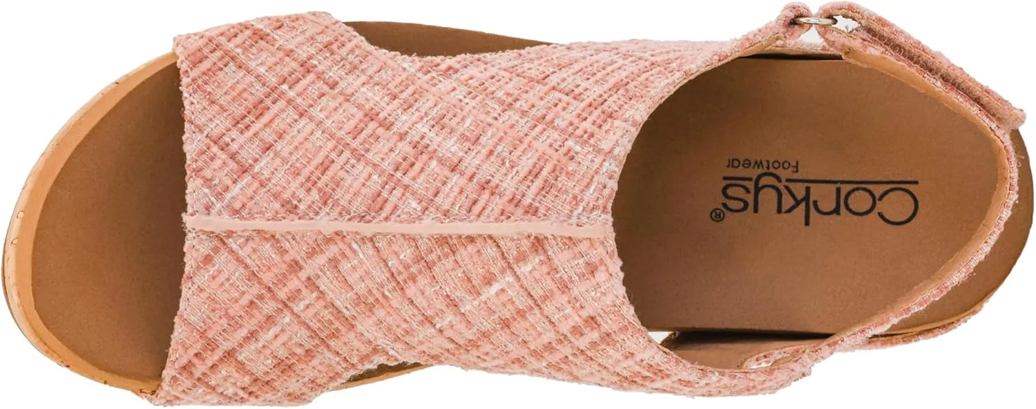 Corkys Footwear Womens Carley Wedges, Featuring Corkys EVA Foam Cushioned Insoles, A 2.5 Inch Heel, Lightweight For All Day Wear, And Hook And Loop Closure
