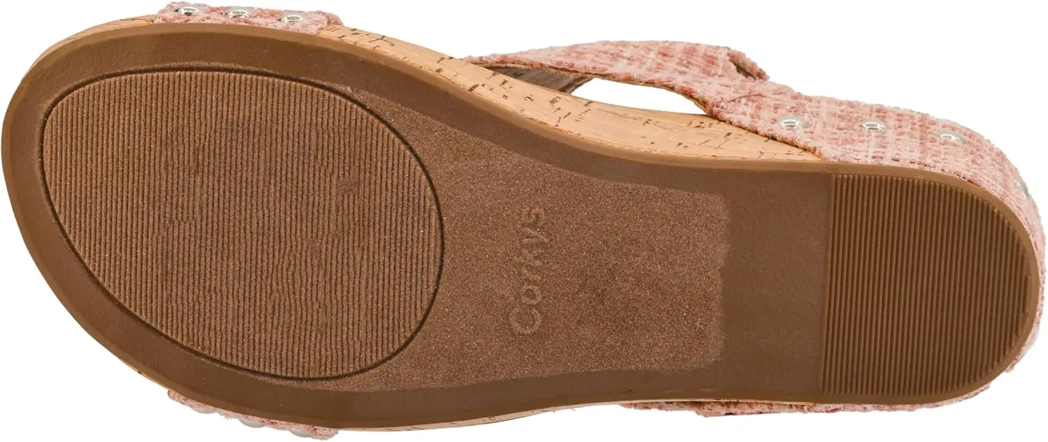 Corkys Footwear Womens Carley Wedges, Featuring Corkys EVA Foam Cushioned Insoles, A 2.5 Inch Heel, Lightweight For All Day Wear, And Hook And Loop Closure