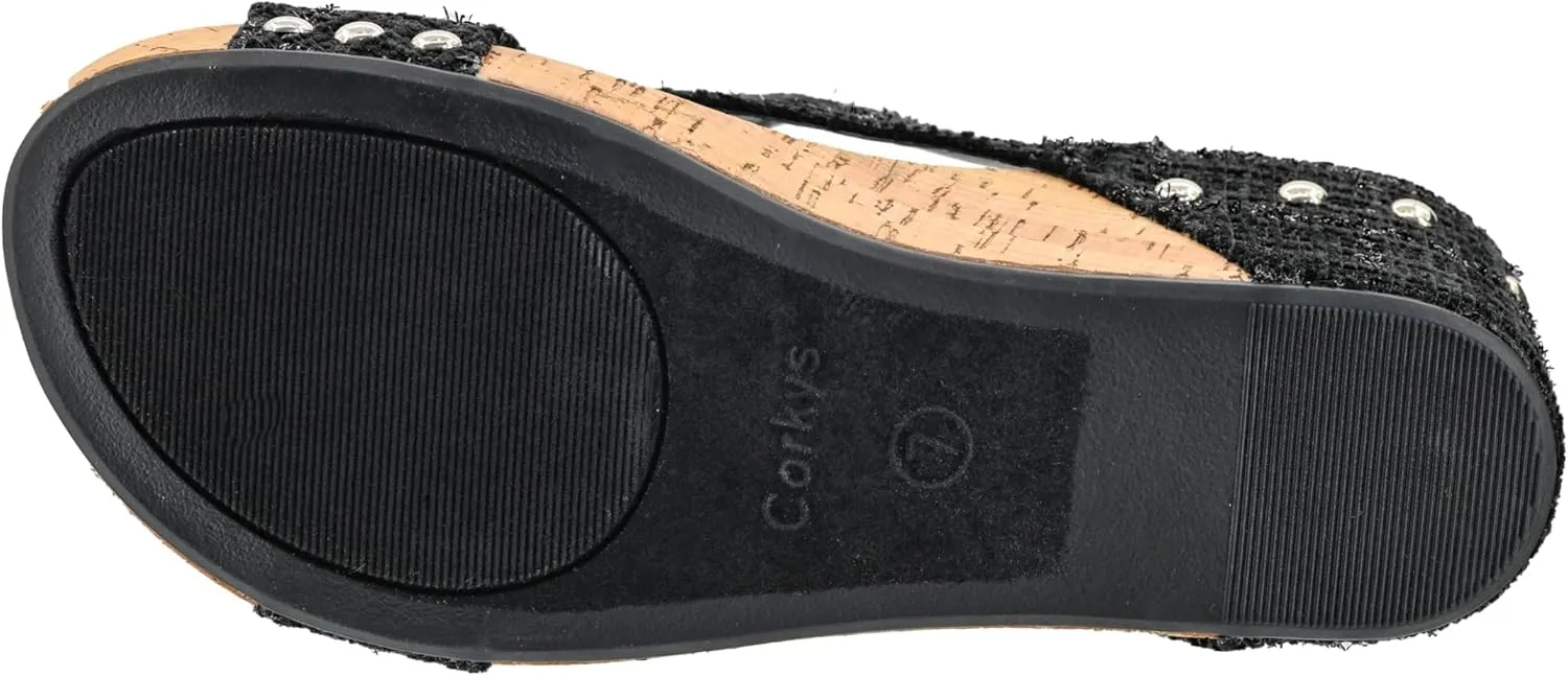 Corkys Footwear Womens Carley Wedges, Featuring Corkys EVA Foam Cushioned Insoles, A 2.5 Inch Heel, Lightweight For All Day Wear, And Hook And Loop Closure