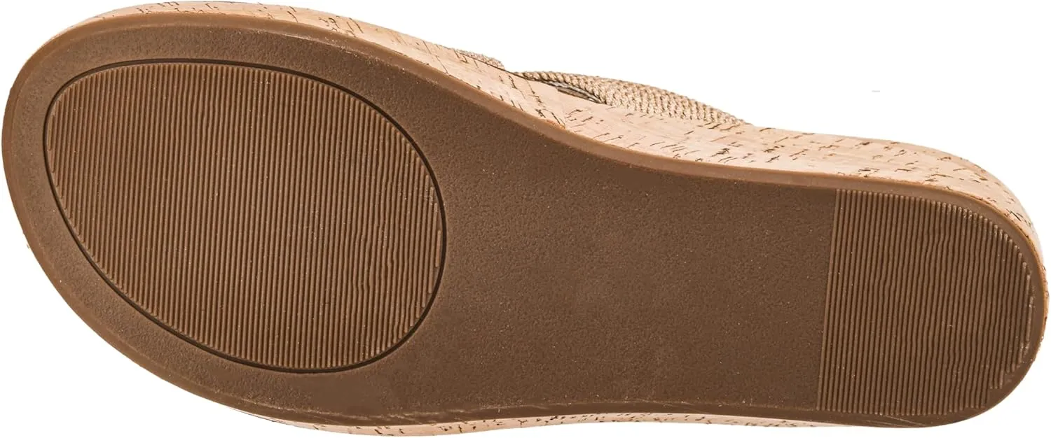 Corkys Footwear Women's Golden Hour Wedge Sandals with 2.5-Inch Heel - Comfort-Enhancing EVA Insoles, All-day wear, and Stylish Raffia Straps With Cutouts