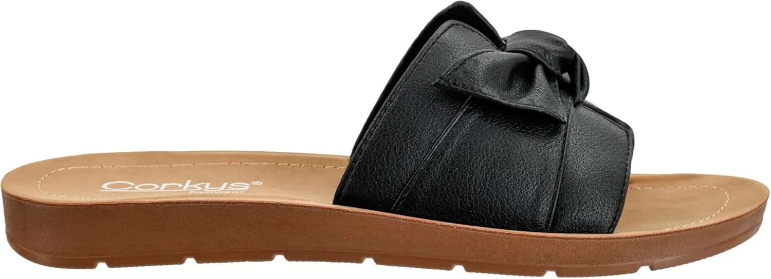 Corkys Footwear Women's Rock The Bowt Sandal - Comfortable And Cushioned Insoles, Wide Strap with Bow, Open Toe Design, Easy And Convenient Slip-On Design