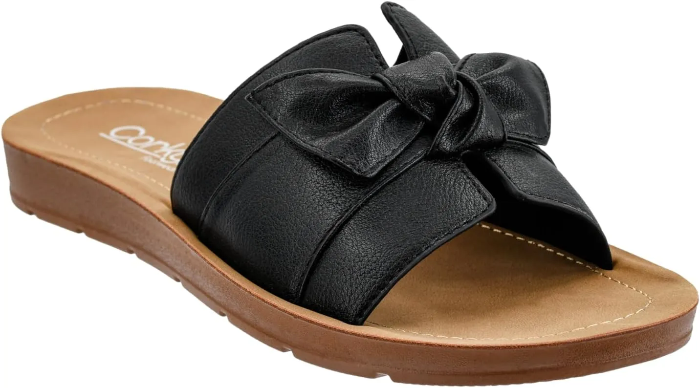 Corkys Footwear Women's Rock The Bowt Sandal - Comfortable And Cushioned Insoles, Wide Strap with Bow, Open Toe Design, Easy And Convenient Slip-On Design