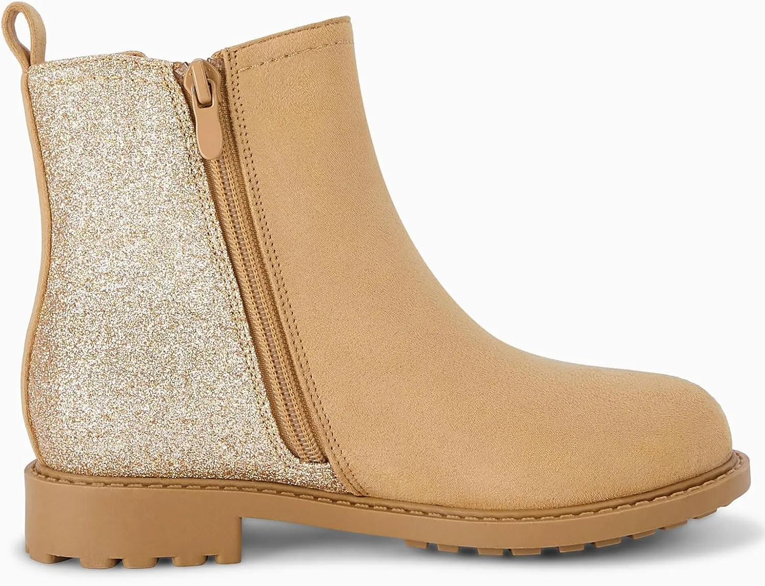 Coutgo Girls Glitter Ankle Boots Side Zipper Comfortable Chelsea Dress Booties for Toddler/Little Kid/Big Kids