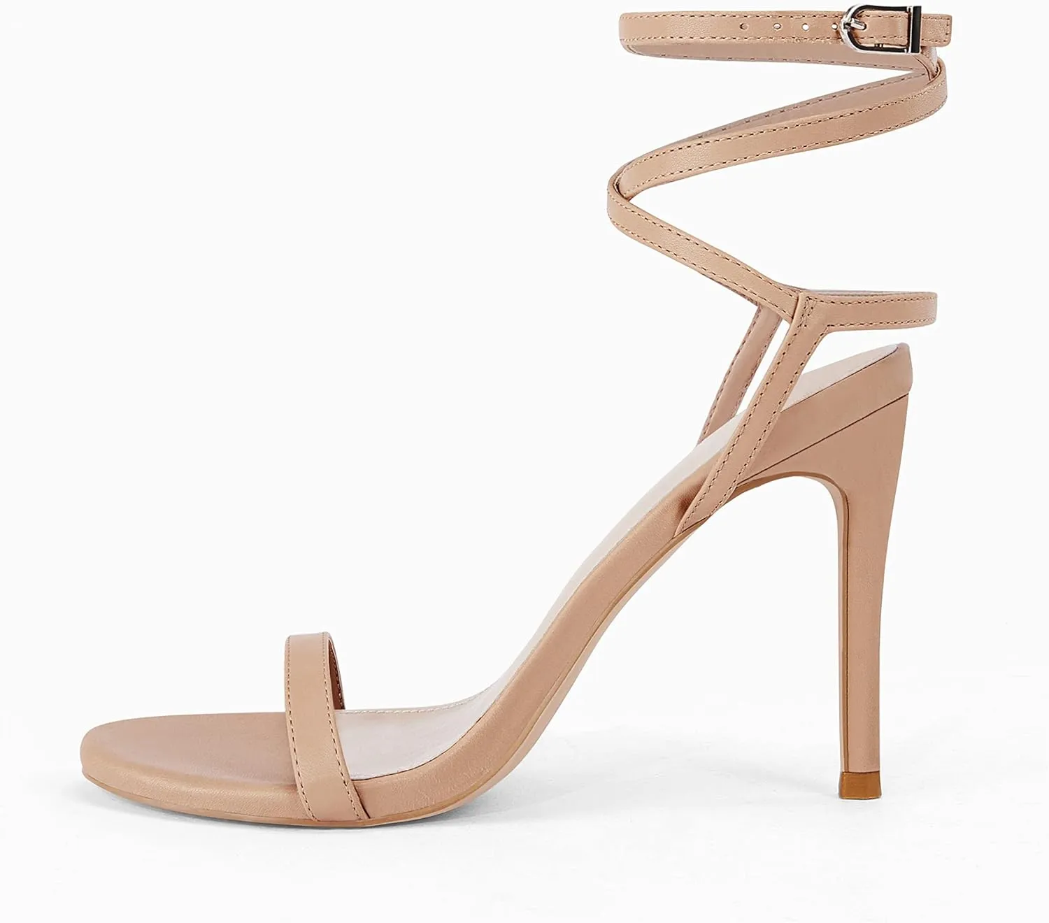 Coutgo Womens Strappy Lace up Heels Sandals Sexy High Heeled Ankle Strap Summer Dress Shoes