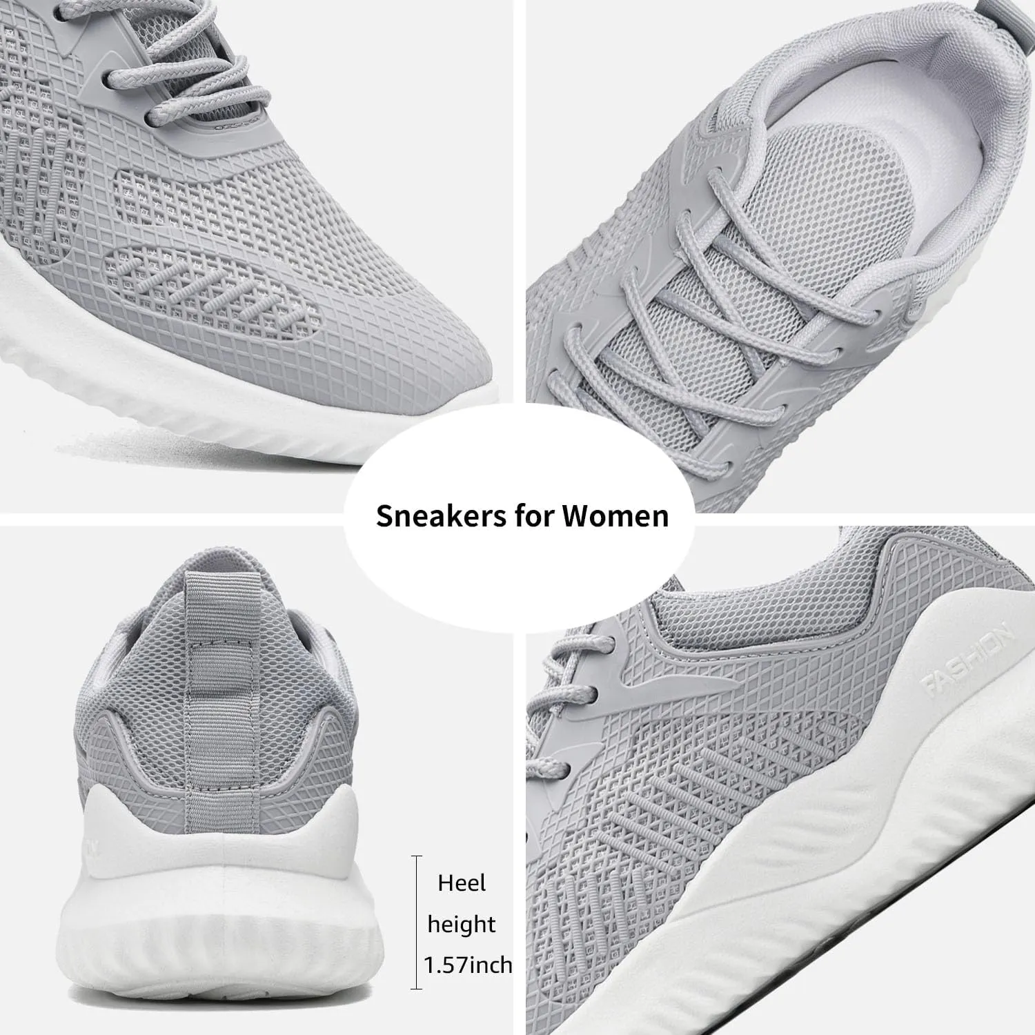 COVS Womens Slip On Walking Shoes, White Tennis Shoes Non Slip Running Shoes Lightweight Workout Shoes Breathable Cushioning Fashion Sneakers