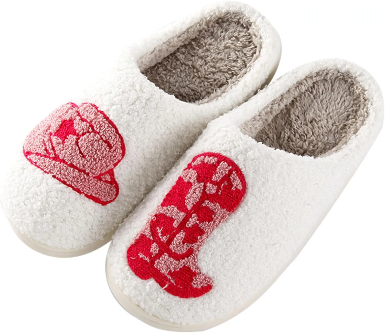 Cowboy Boot Slippers for Women Disco Cowgirl Hat Slippers for Women Memory Foam Shoes