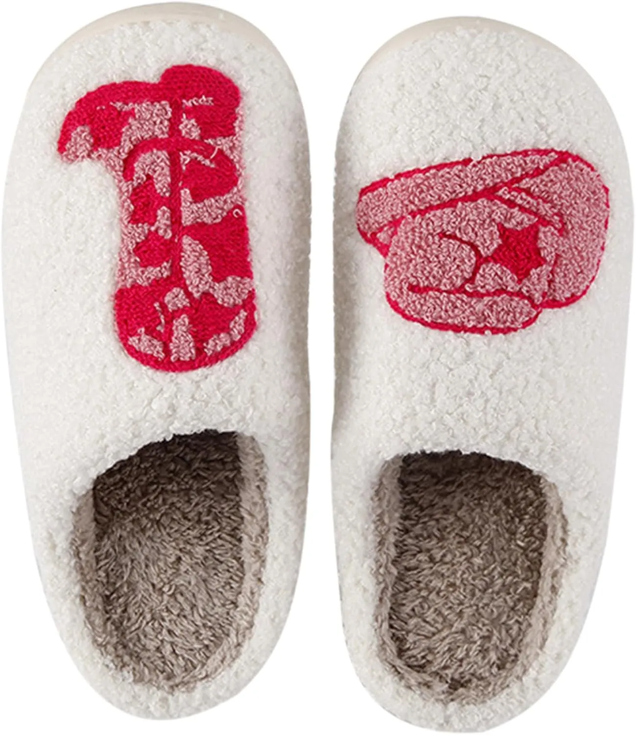 Cowboy Boot Slippers for Women Disco Cowgirl Hat Slippers for Women Memory Foam Shoes