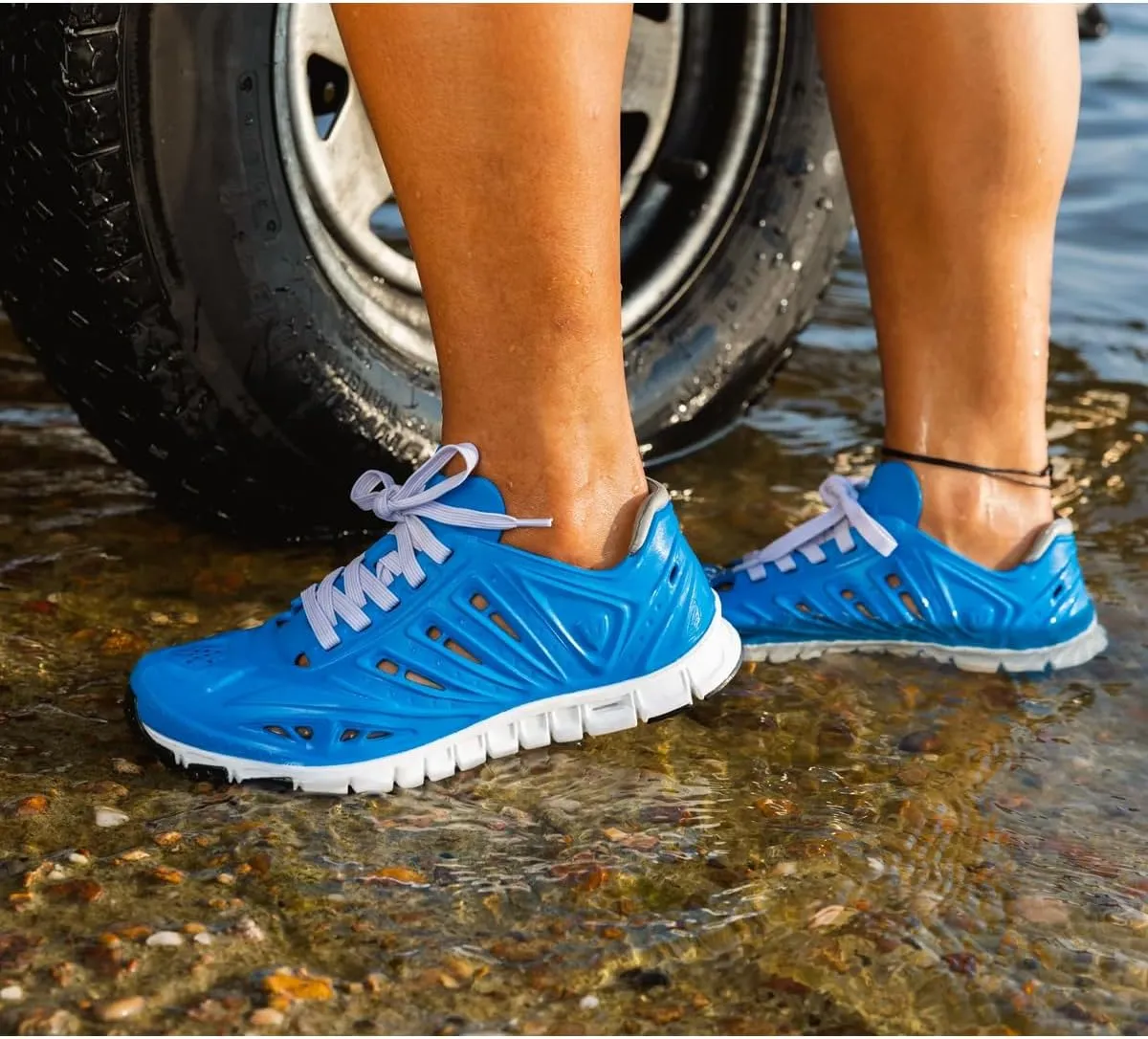 Crosskix APX Closed Toe Lace Up Water Shoes - All-Purpose Non-Slip Submersible Sneakers with Arch Support for Men, Women, Kids
